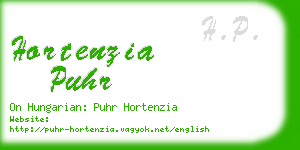 hortenzia puhr business card